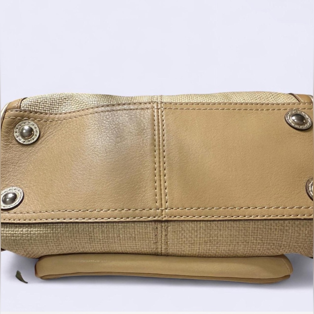 Coach Bonnie Frame Lady Bag Straw and Tan Leather Handbag 2008 - Picture 5 of 7